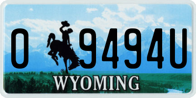 WY license plate 09494U