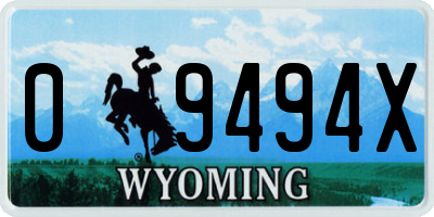WY license plate 09494X