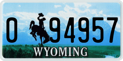WY license plate 094957