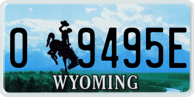 WY license plate 09495E