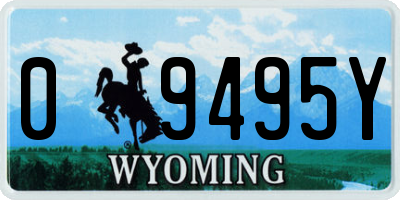 WY license plate 09495Y