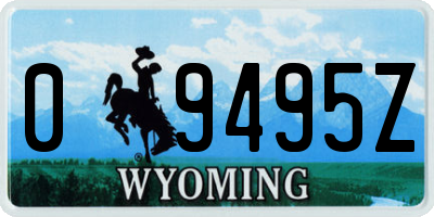 WY license plate 09495Z