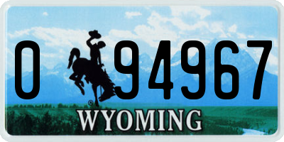 WY license plate 094967