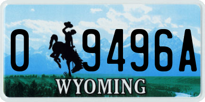WY license plate 09496A