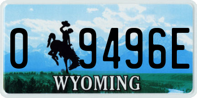 WY license plate 09496E