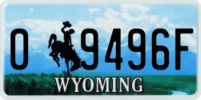 WY license plate 09496F