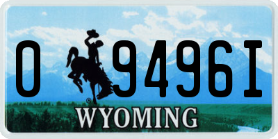 WY license plate 09496I