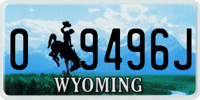 WY license plate 09496J