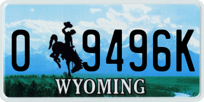 WY license plate 09496K