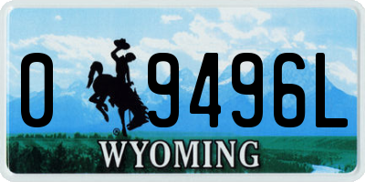 WY license plate 09496L