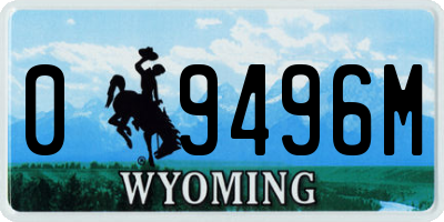 WY license plate 09496M
