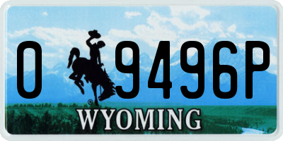 WY license plate 09496P