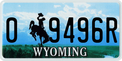WY license plate 09496R