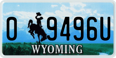 WY license plate 09496U