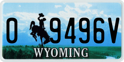 WY license plate 09496V