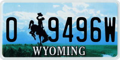 WY license plate 09496W