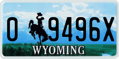 WY license plate 09496X