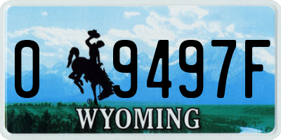 WY license plate 09497F