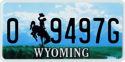 WY license plate 09497G