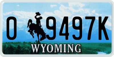 WY license plate 09497K