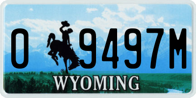 WY license plate 09497M