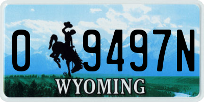 WY license plate 09497N