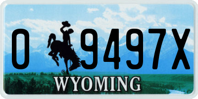 WY license plate 09497X