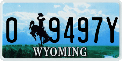 WY license plate 09497Y