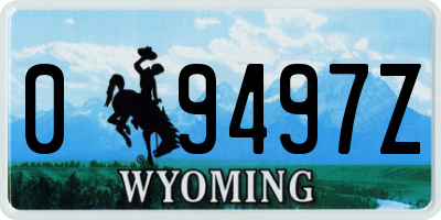 WY license plate 09497Z