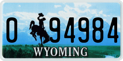 WY license plate 094984