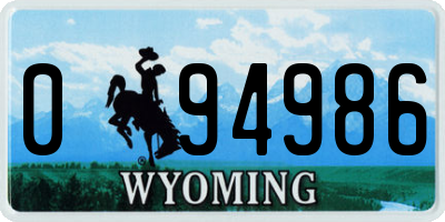 WY license plate 094986