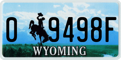 WY license plate 09498F