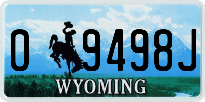 WY license plate 09498J