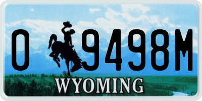 WY license plate 09498M