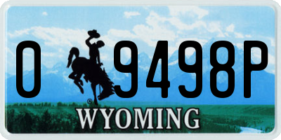 WY license plate 09498P