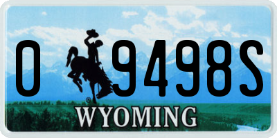 WY license plate 09498S