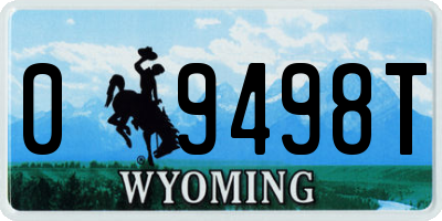 WY license plate 09498T