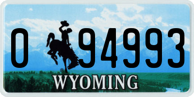 WY license plate 094993
