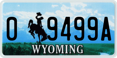 WY license plate 09499A