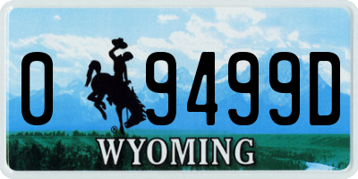 WY license plate 09499D