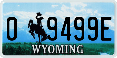 WY license plate 09499E