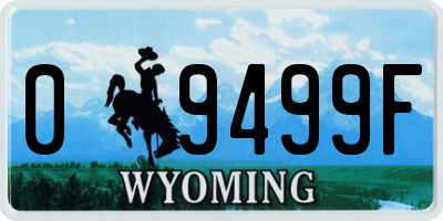 WY license plate 09499F