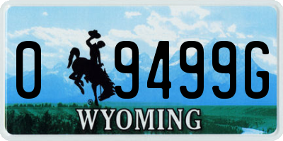 WY license plate 09499G