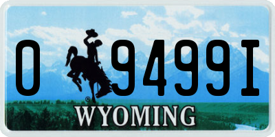WY license plate 09499I
