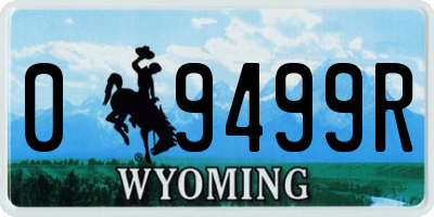 WY license plate 09499R