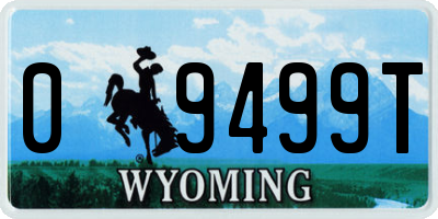 WY license plate 09499T