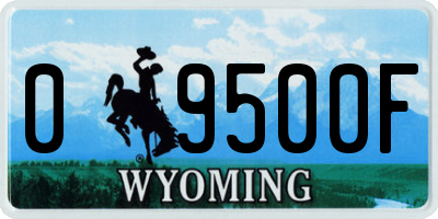 WY license plate 09500F