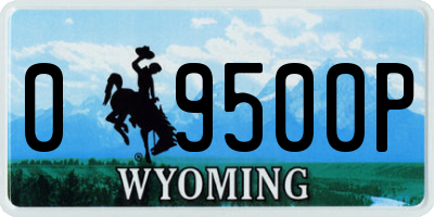 WY license plate 09500P