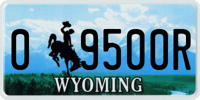 WY license plate 09500R