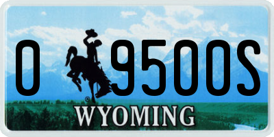 WY license plate 09500S